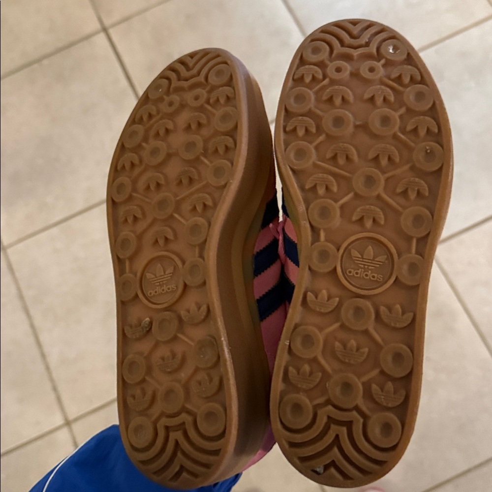 adidas Gazelle Pink and Navy Athletic Shoes - Picture 9 of 10